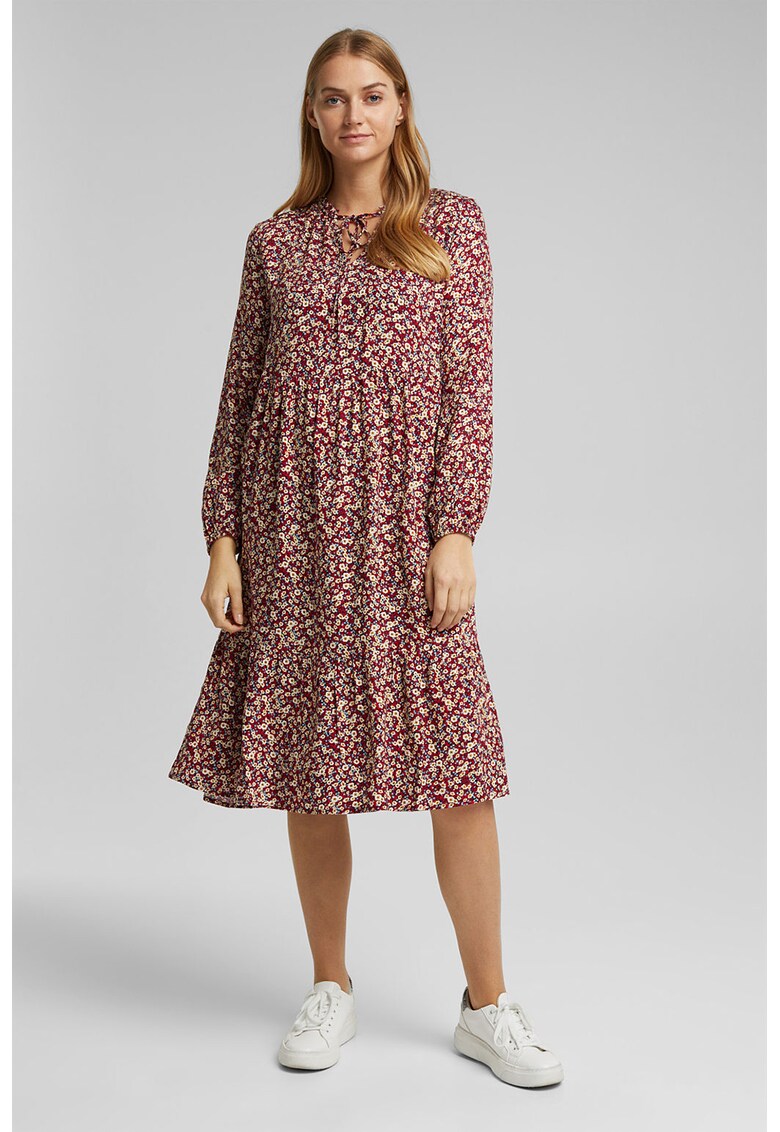Rochie evazata cu imprimeu floral
