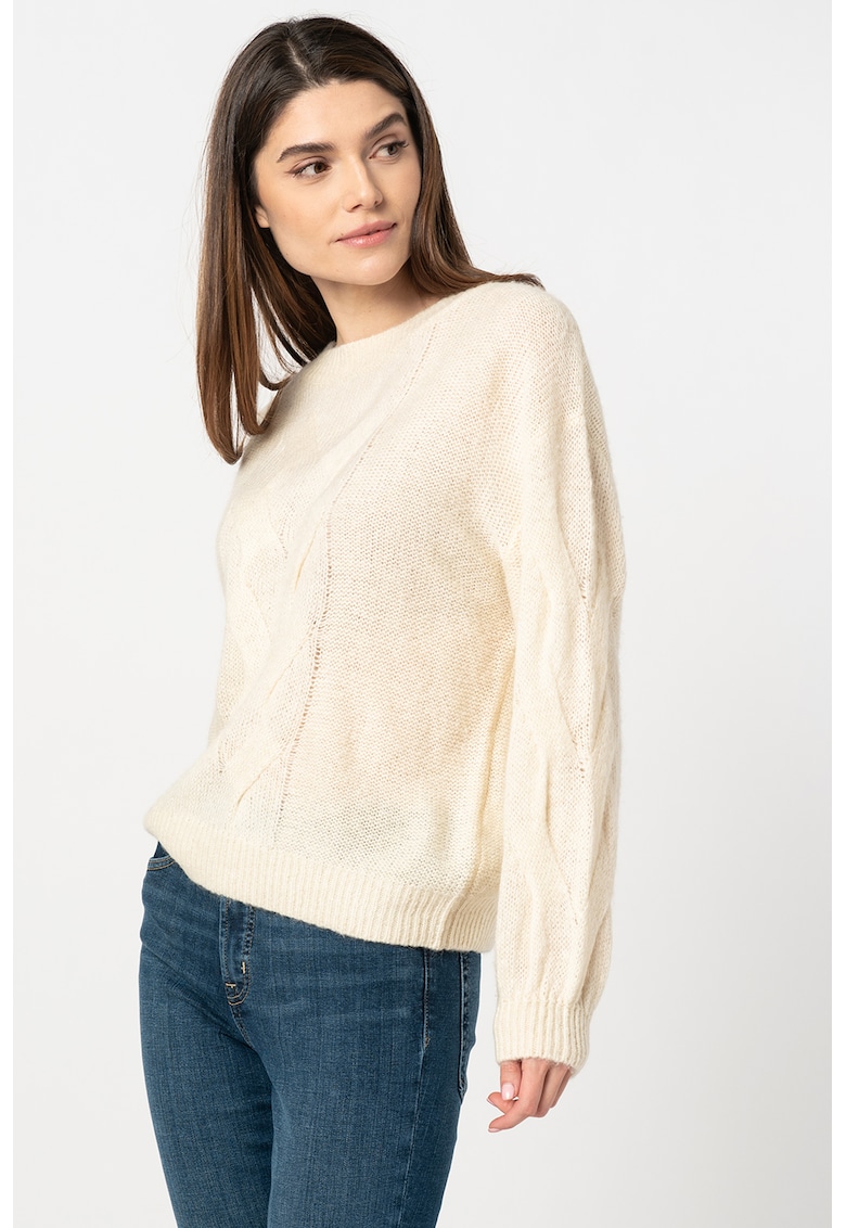 Pulover din amestec de lana cu model torsade Esprit imagine noua gjx.ro
