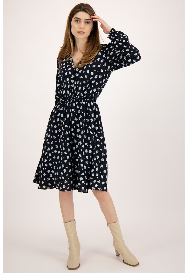 Rochie midi evazata cu imprimeu grafic