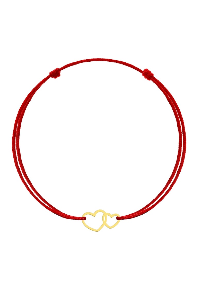 Bratara Kabbalah Copii cu pandantiv din Aur - Double Heart