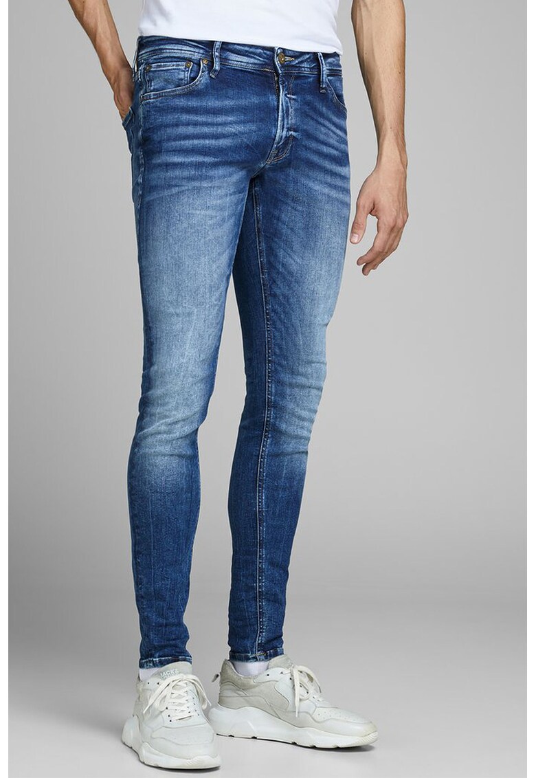 Blugi skinny cu aspect decolorat Tom