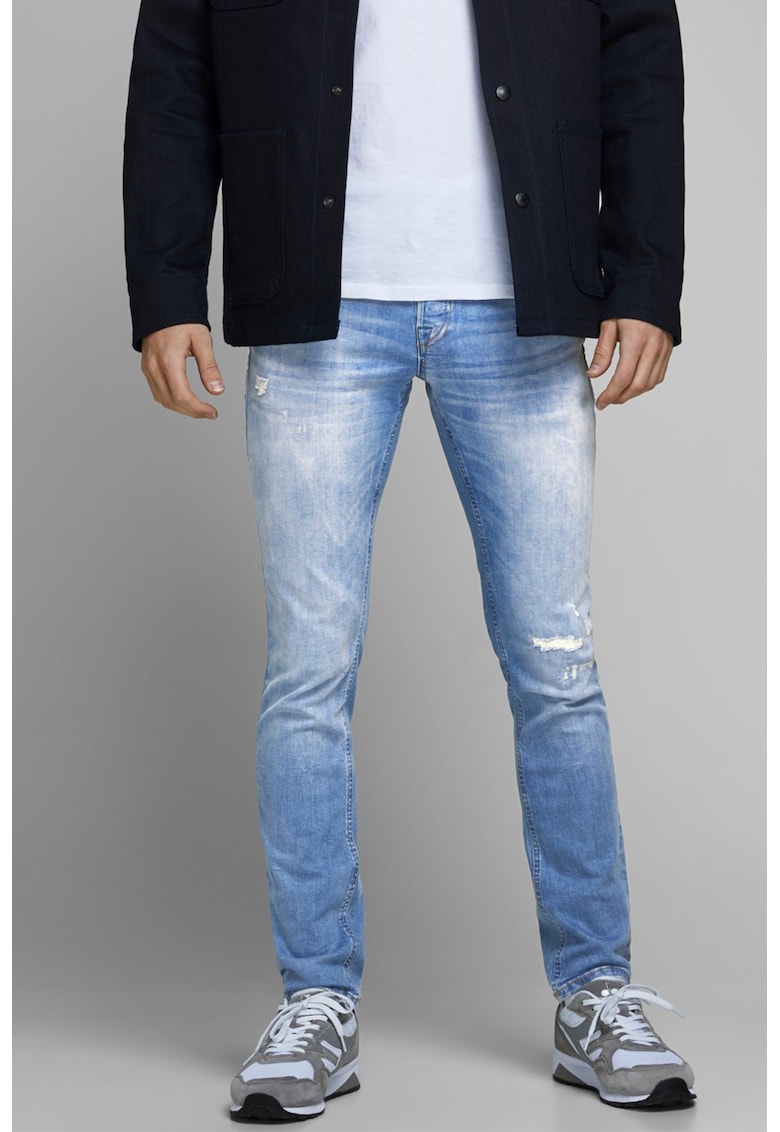Jack&Jones - Blugi cu aspect decolorat - Albastru deschis