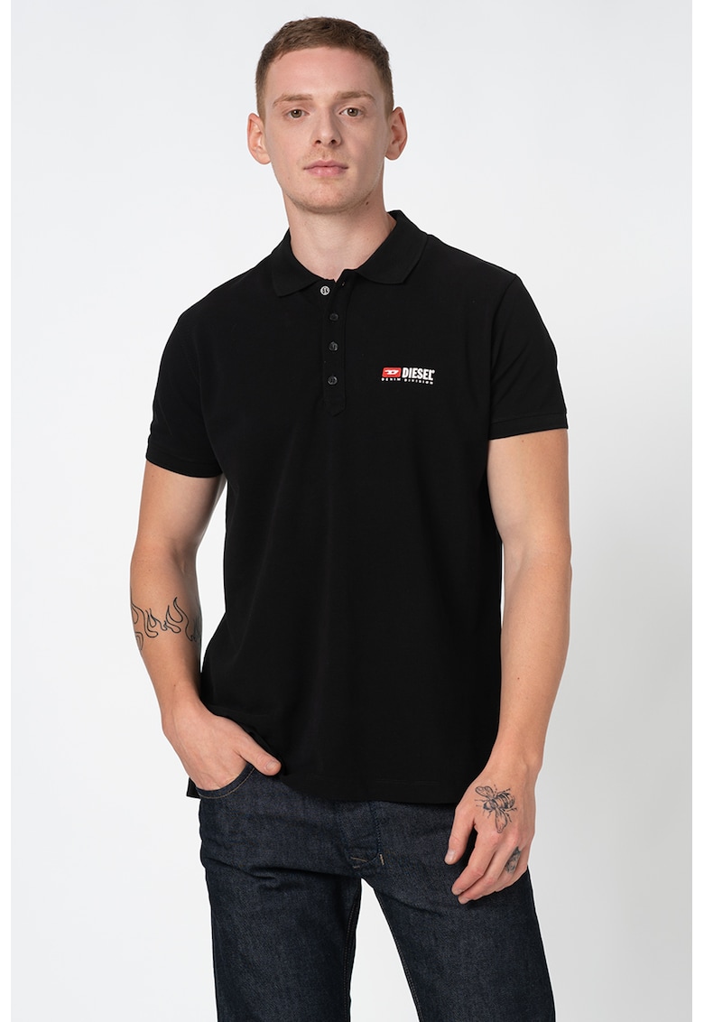 Tricou polo de bumbac cu detaliu logo pe piept T-Weet-Div