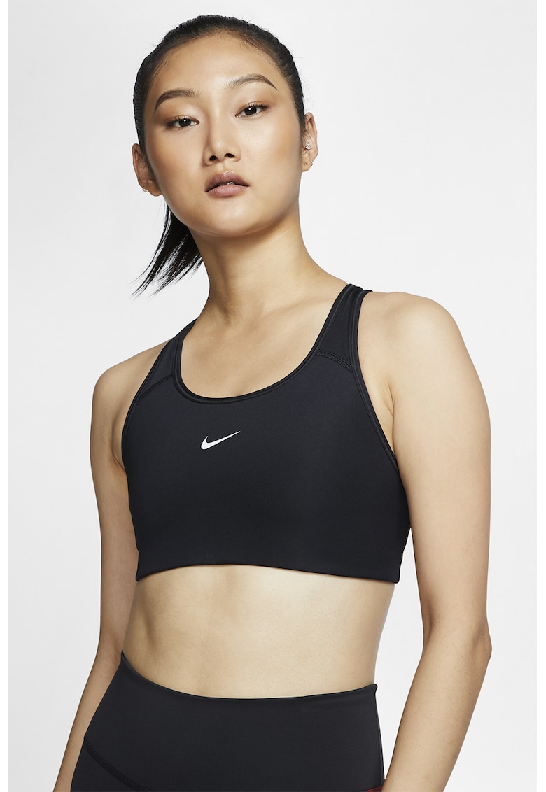 Bustiera cu burete si tehnologie Dri-Fit - pentru antrenament Swoosh - Negru