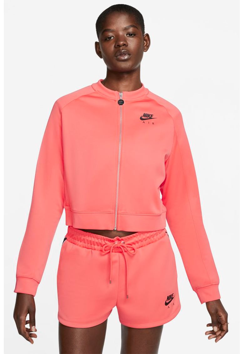 Bluza sport crop cu imprimeu logo Air