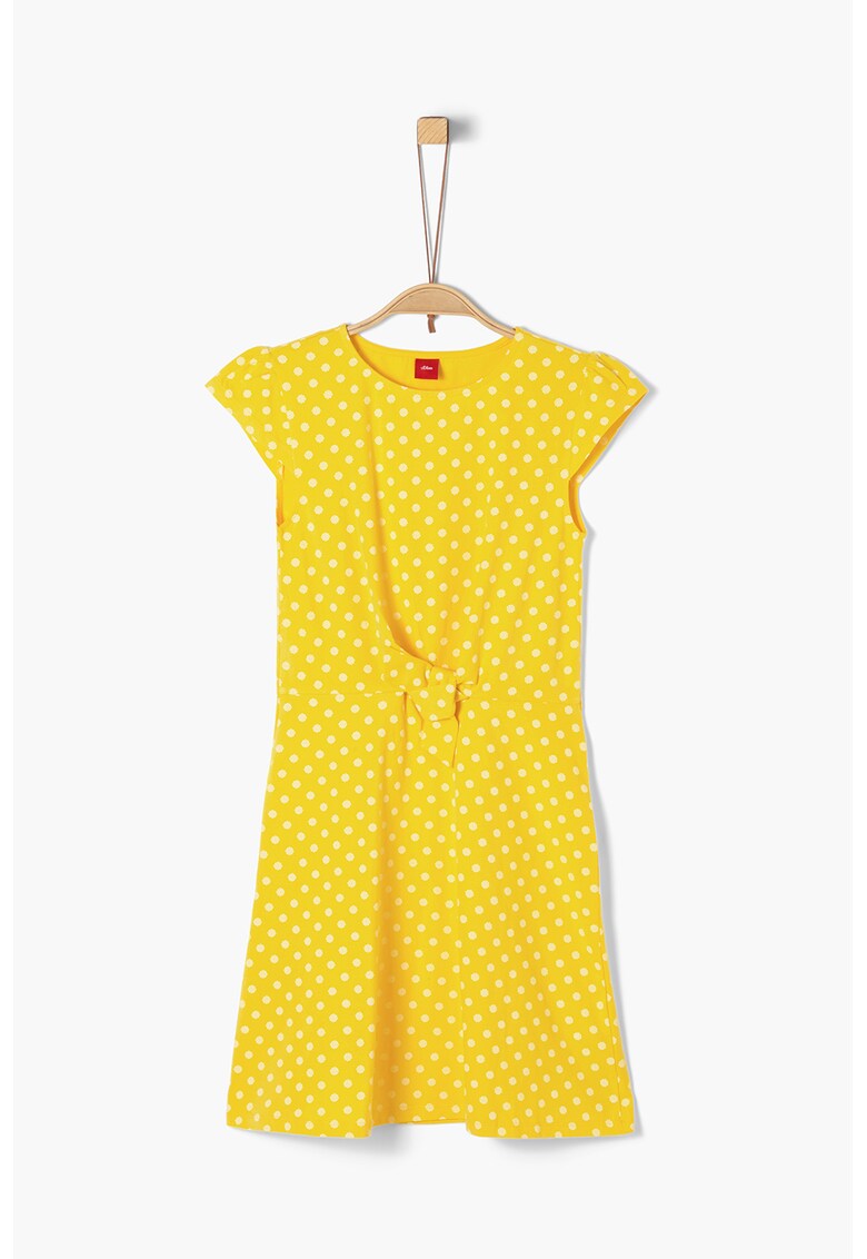 Rochie evazata cu detaliu nod frontal