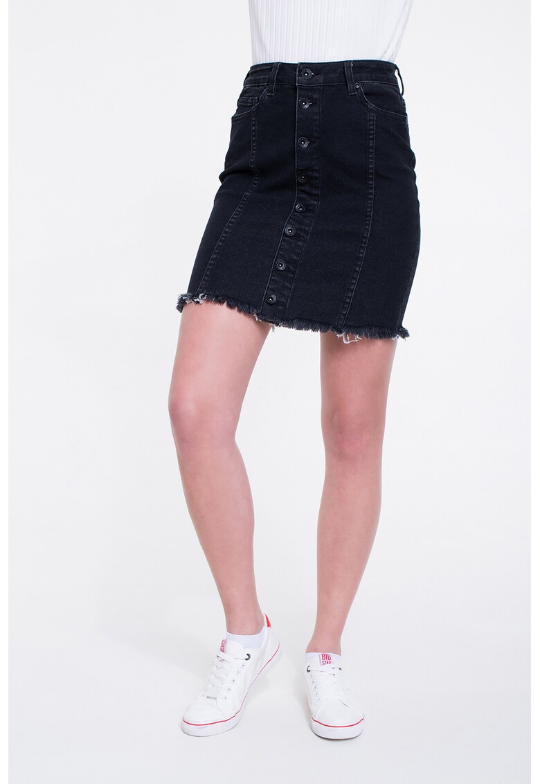 Fusta de denim cu talie inalta Zandra