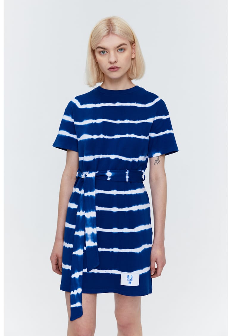Rochie mini tip tricou cu dungi tie-dye