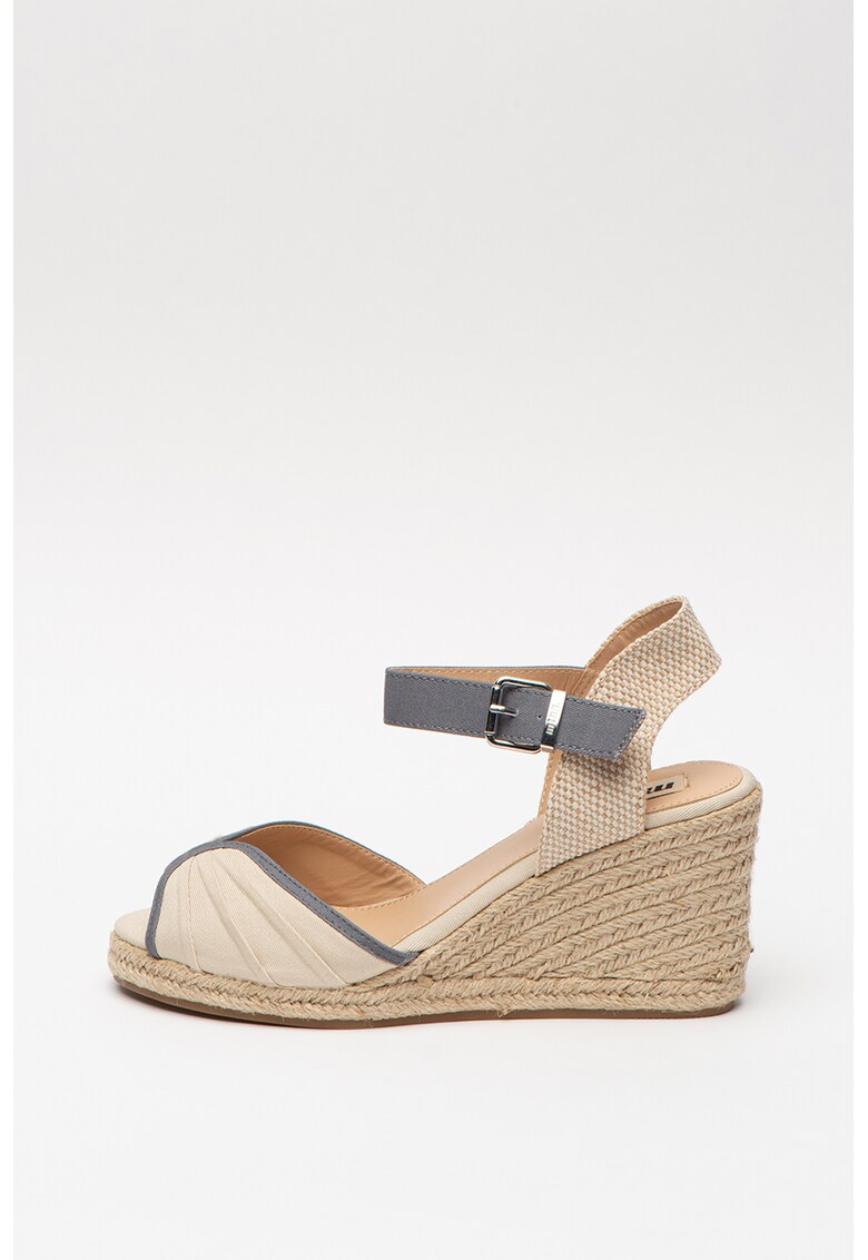 Sandale wedge tip espadrile cu bareta pe glezna