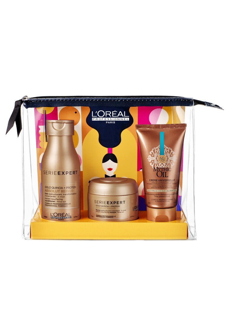 Set pentru ingrijirea parului deteriorat Serie Expert Absolut Repair & Mythic Oil: Sampon Absolut Repair format de calatorie 100ml - Masca Absolut Repair format de calatorie 75ml - Crema Universala Mythic Oil format de calatorie 50ml Set pentru ingrijirea parului deteriorat Serie Expert Absolut Repair & Mythic Oil: Sampon Absolut Repair format de calatorie 100ml - Masca Absolut Repair format de calatorie 75ml - Crema Universala Mythic Oil format de calatorie 50ml