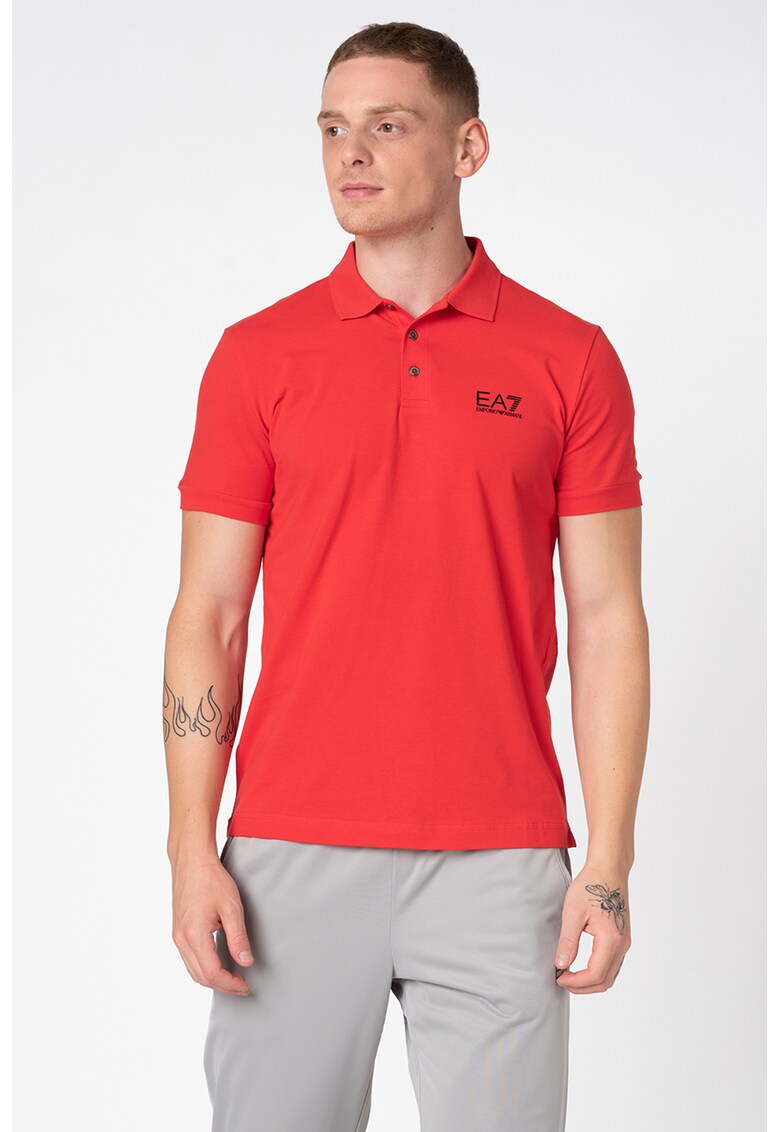 Tricou polo cu detaliu logo pe piept