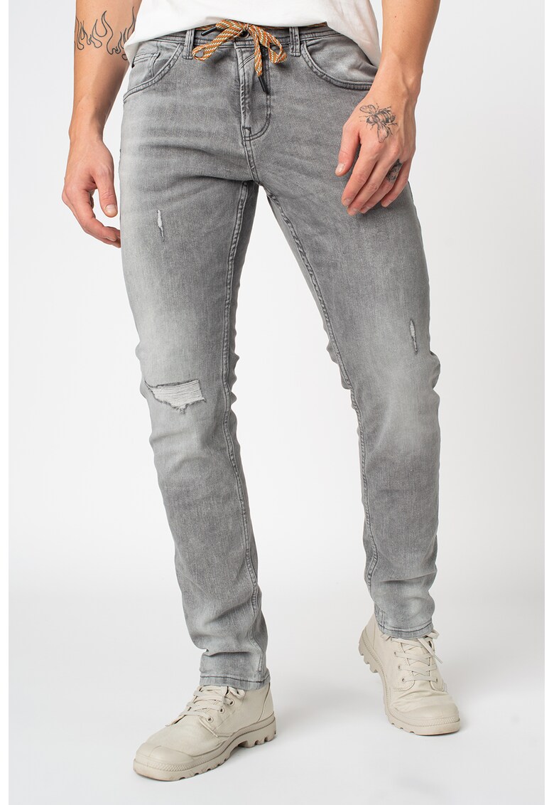 Blugi slim fit cu snur