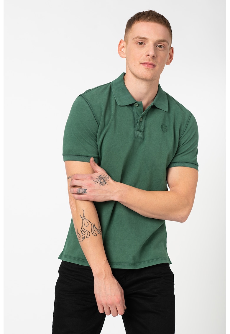 Tricou polo regular fit din bumbac pique