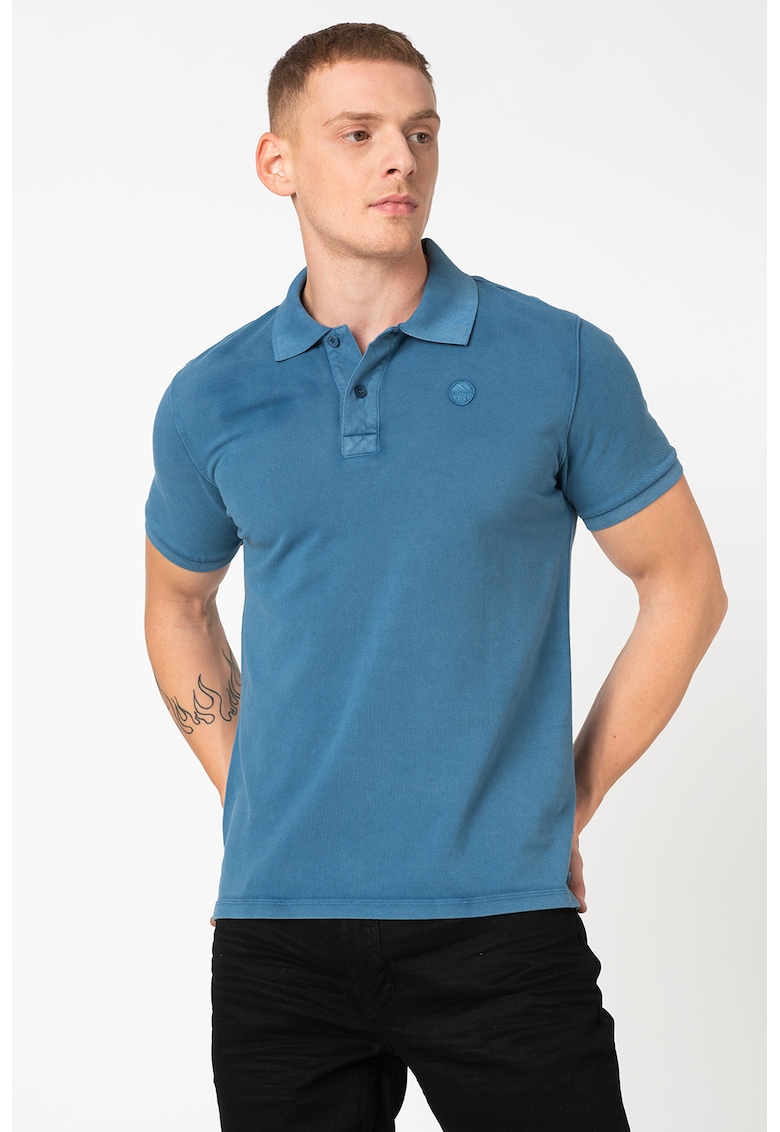 Tricou polo regular fit din bumbac pique