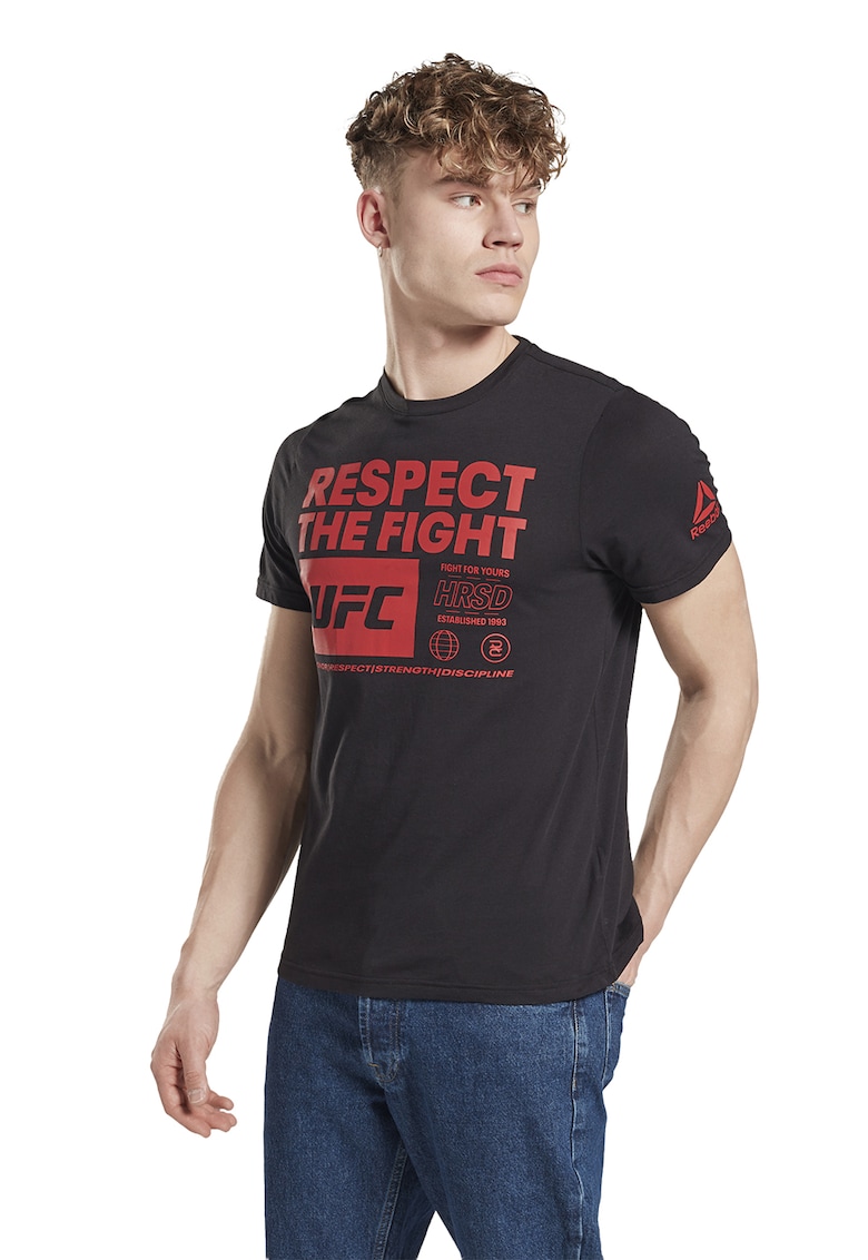 Tricou slim fit cu imprimeu text pentru arte martiale UFC FG
