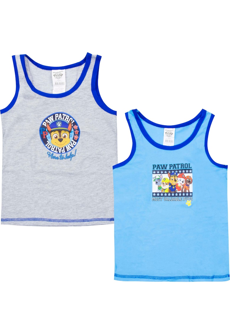 Set 2 Maiouri fara maneci pentru baieti -  gri/albastru