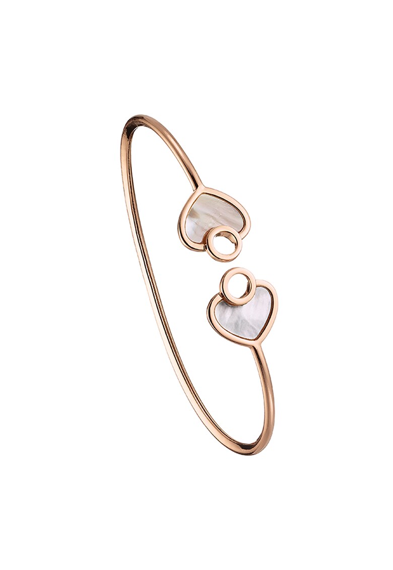 Bratara placata cu aur rose de 18K si cu detalii mother of pearl