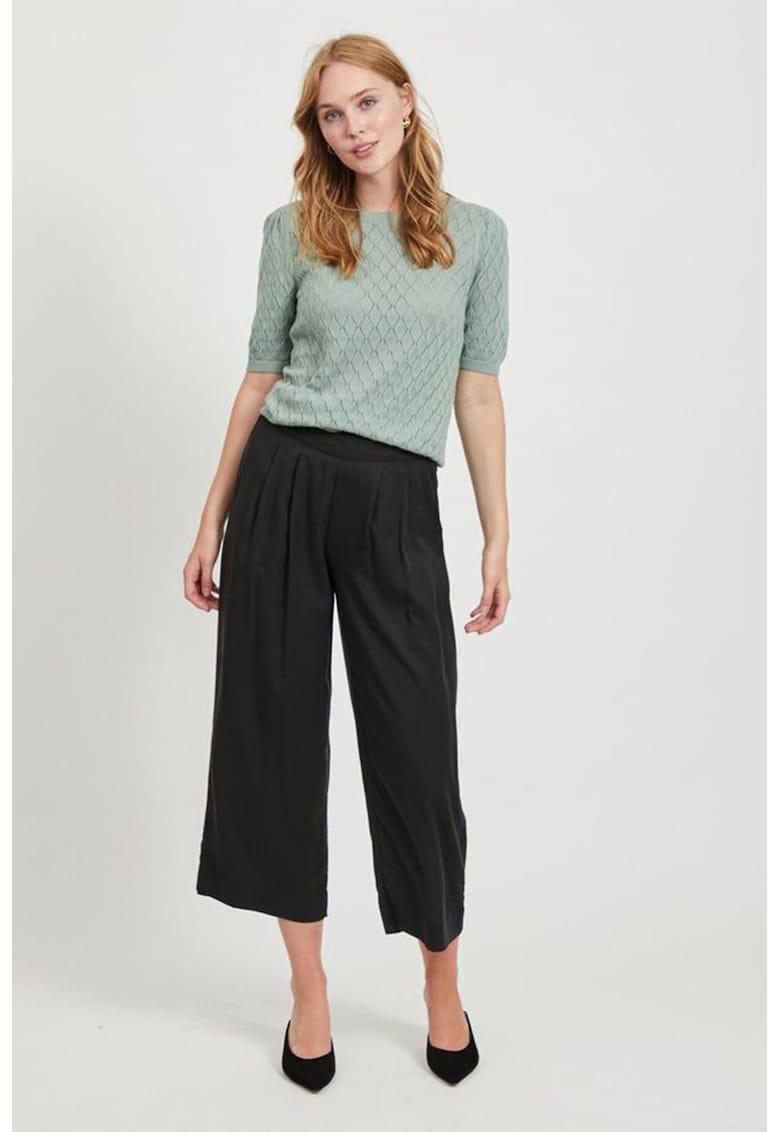 Pantaloni crop din lyocell cu croiala ampla