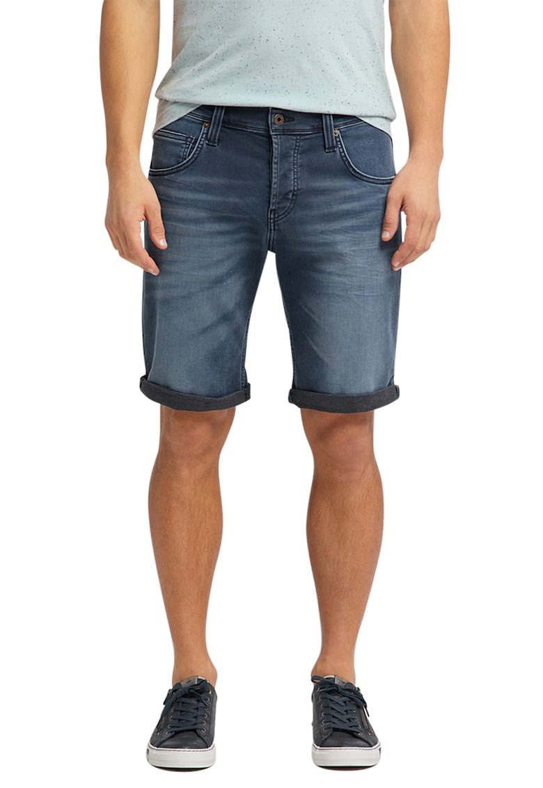 Bermude din denim cu aspect decolorat