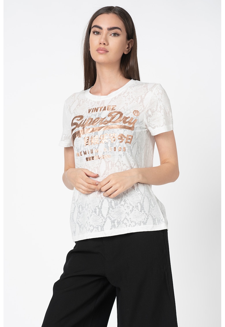 Tricou cu imprimeu logo metalizat Snake Burnout Entry