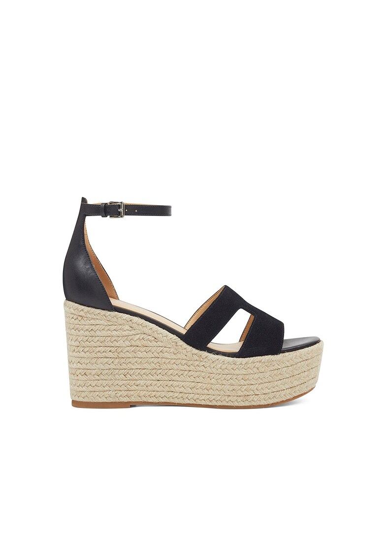 Sandale wedge tip espadrile din piele Adelyn