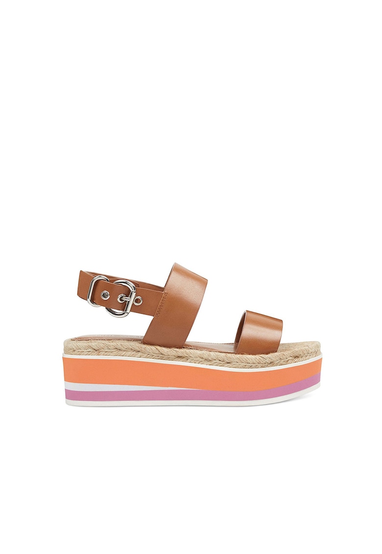 Sandale wedge tip espadrile din piele Athena