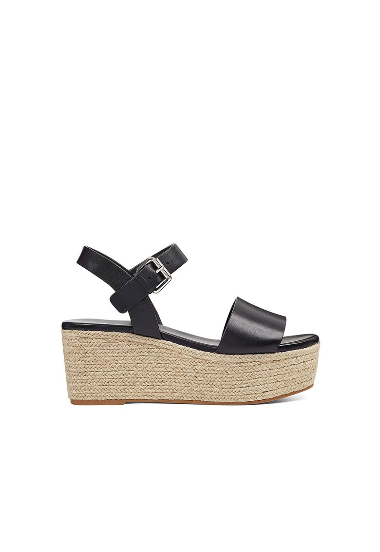 Sandale wedge tip espadrile din piele Emerson