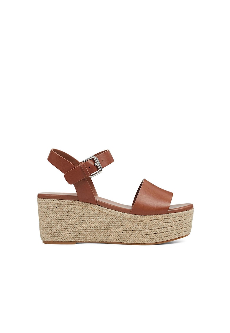 Sandale wedge tip espadrile din piele Emerson