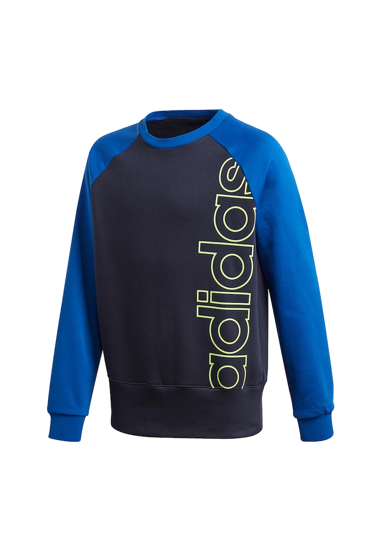 Bluza sport cu imprimeu logo si maneci raglan