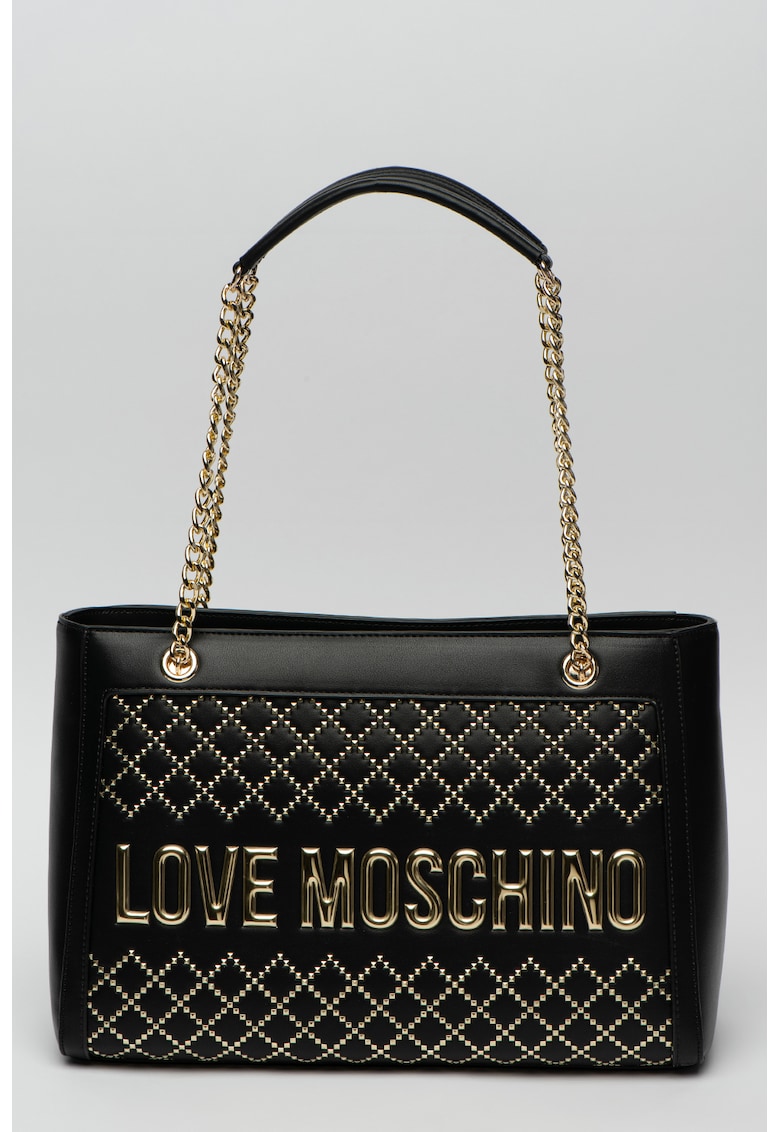 Geanta de piele ecologica cu maner si logo Geanta de piele ecologica cu maner si logo