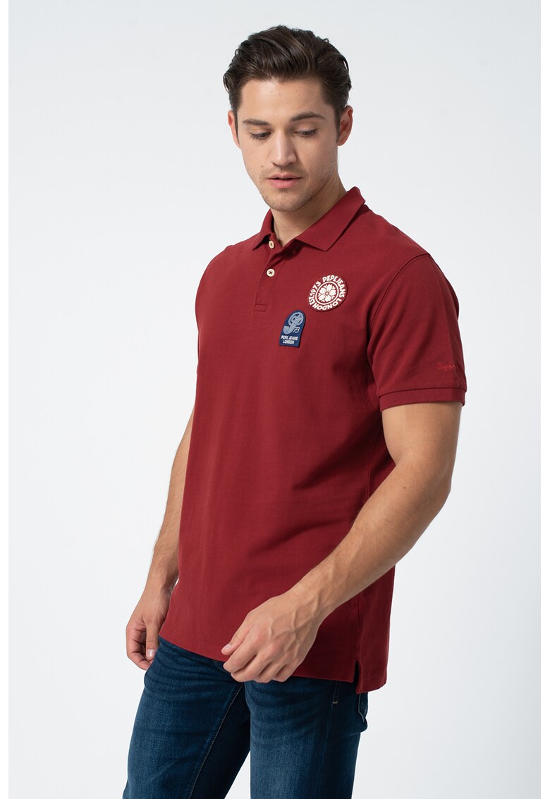 Tricou polo cu aplicatii logo Cedric