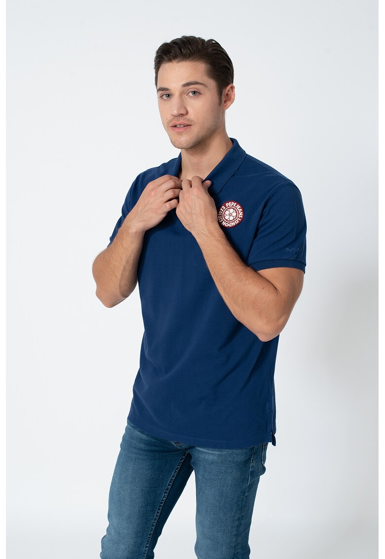 Tricou polo cu aplicatii logo Cedric