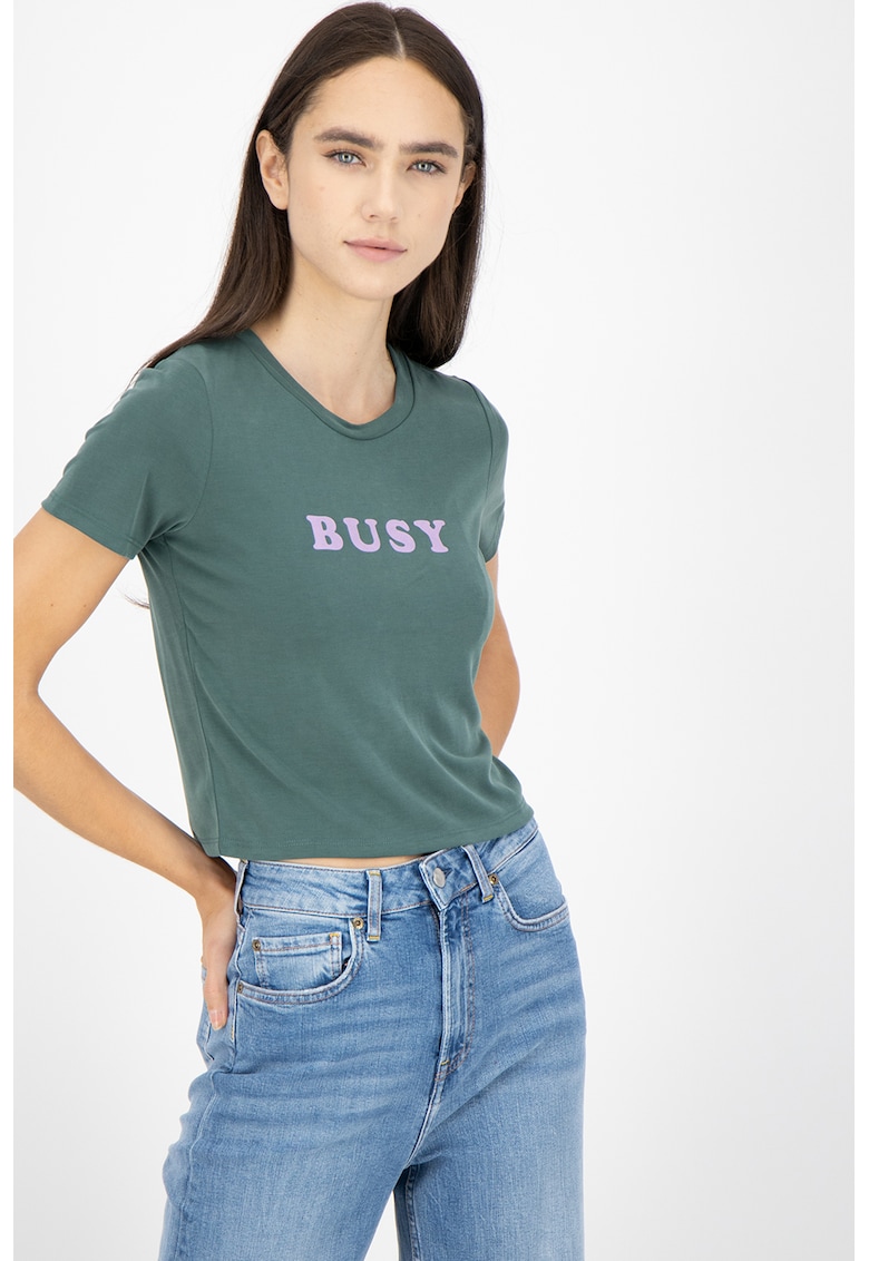Tricou crop din amestec de modal