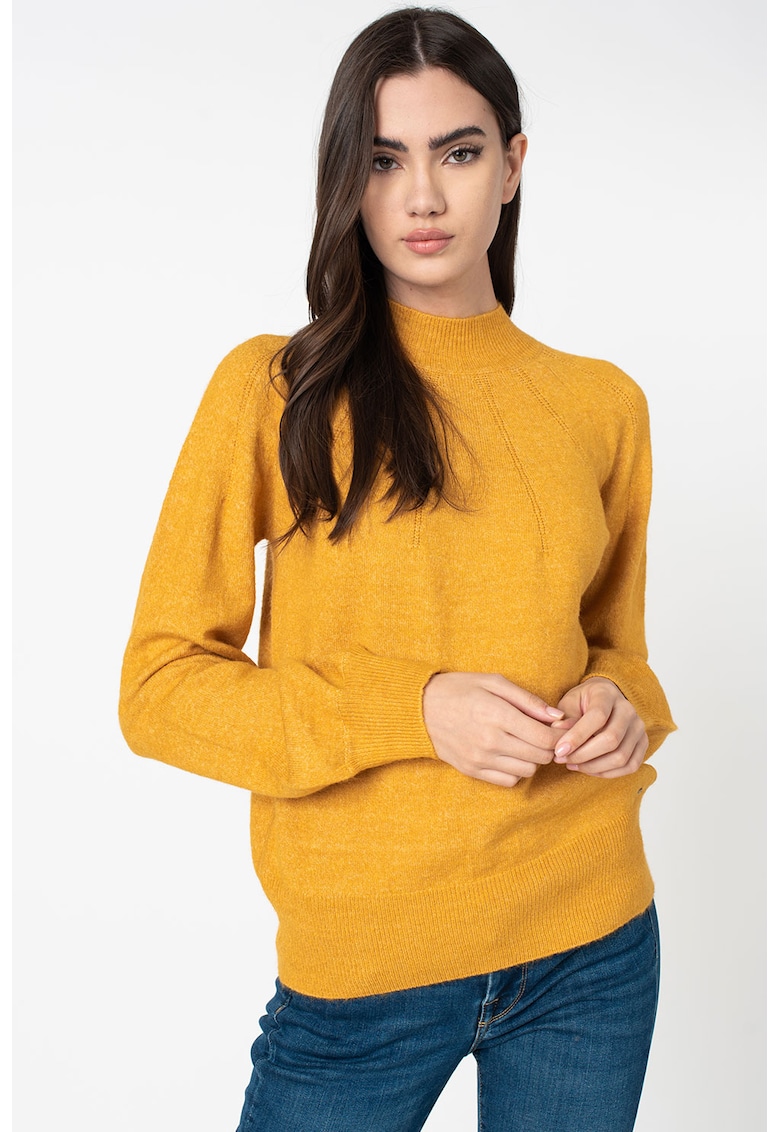 Pulover cu guler inalt si aspect de tricot fin Clotilda