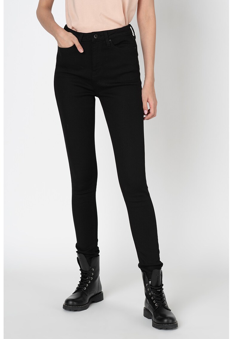 Blugi skinny cu talie inalta Dion - Negru