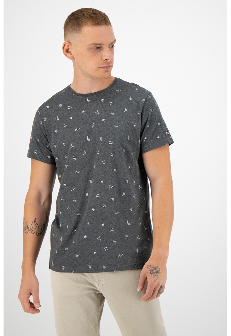 Tricou cu decolteu la baza gatului si imprimeu