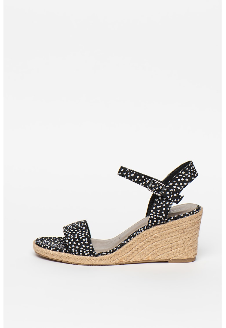 Sandale wedge tip espadrile cu buline