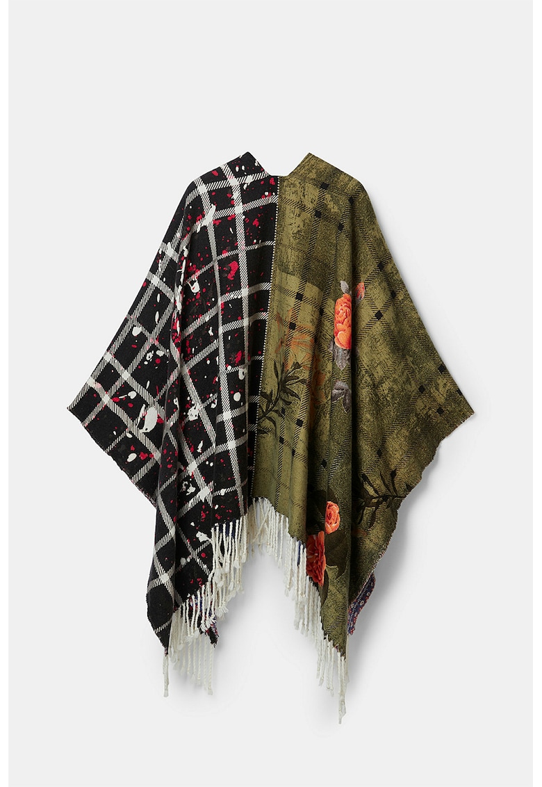 Poncho cu franjuri Half&Half