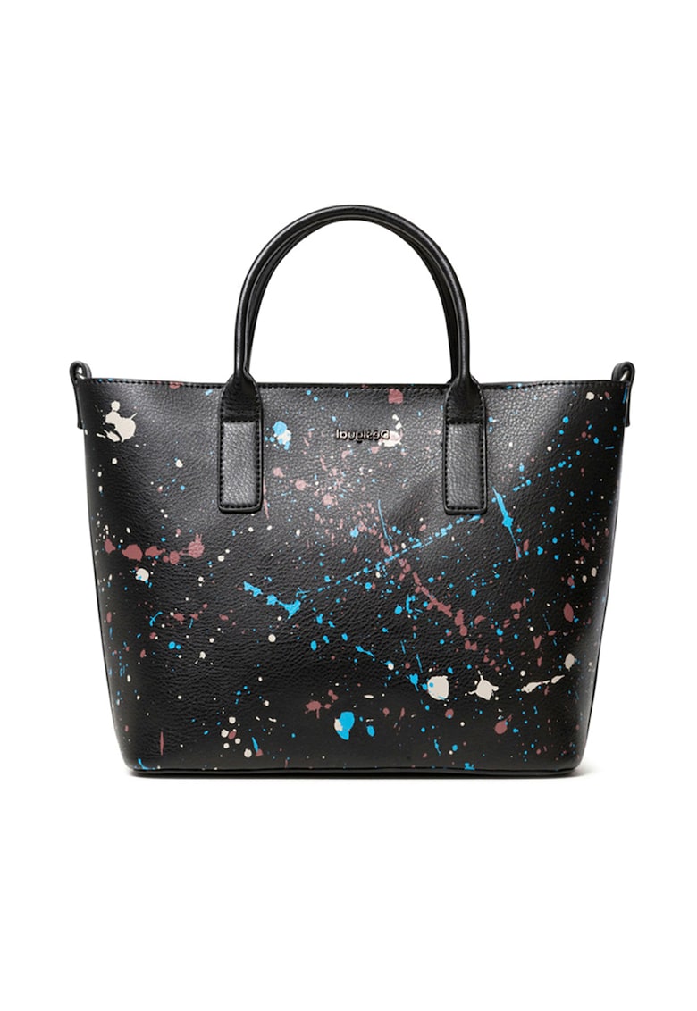 Geanta shopper de piele ecologica - cu pete decorative Sky Splatting