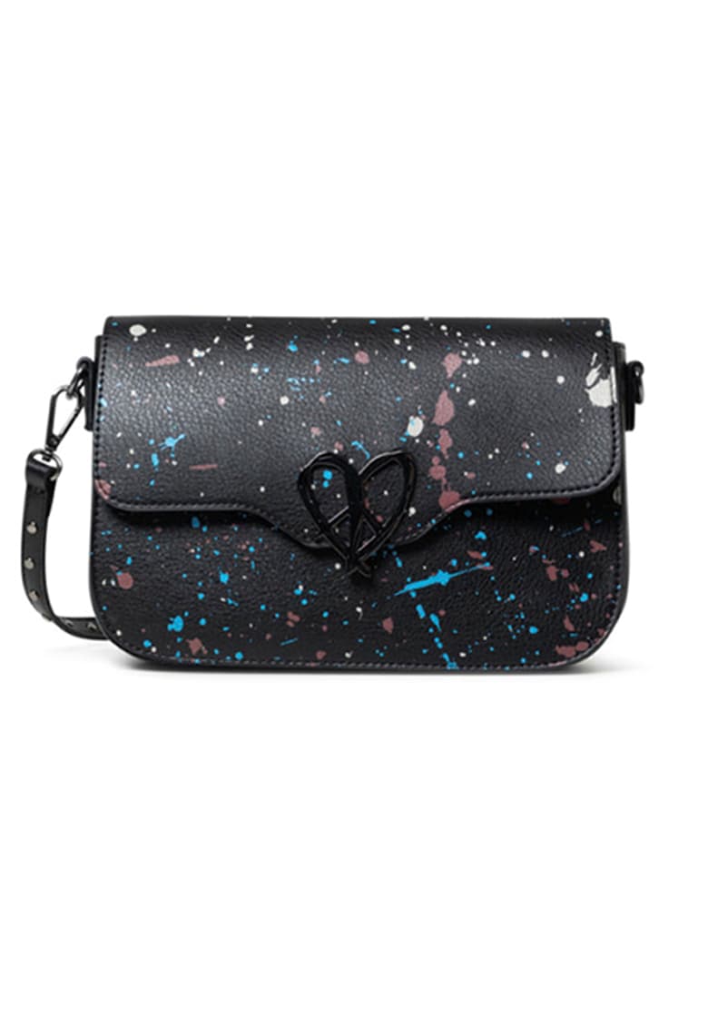 Geanta crossbody de piele ecologica - cu pete decorative Sky Splatting