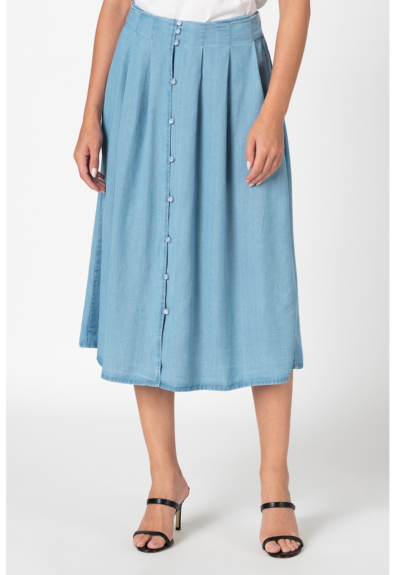 Fusta midi din chambray Lena