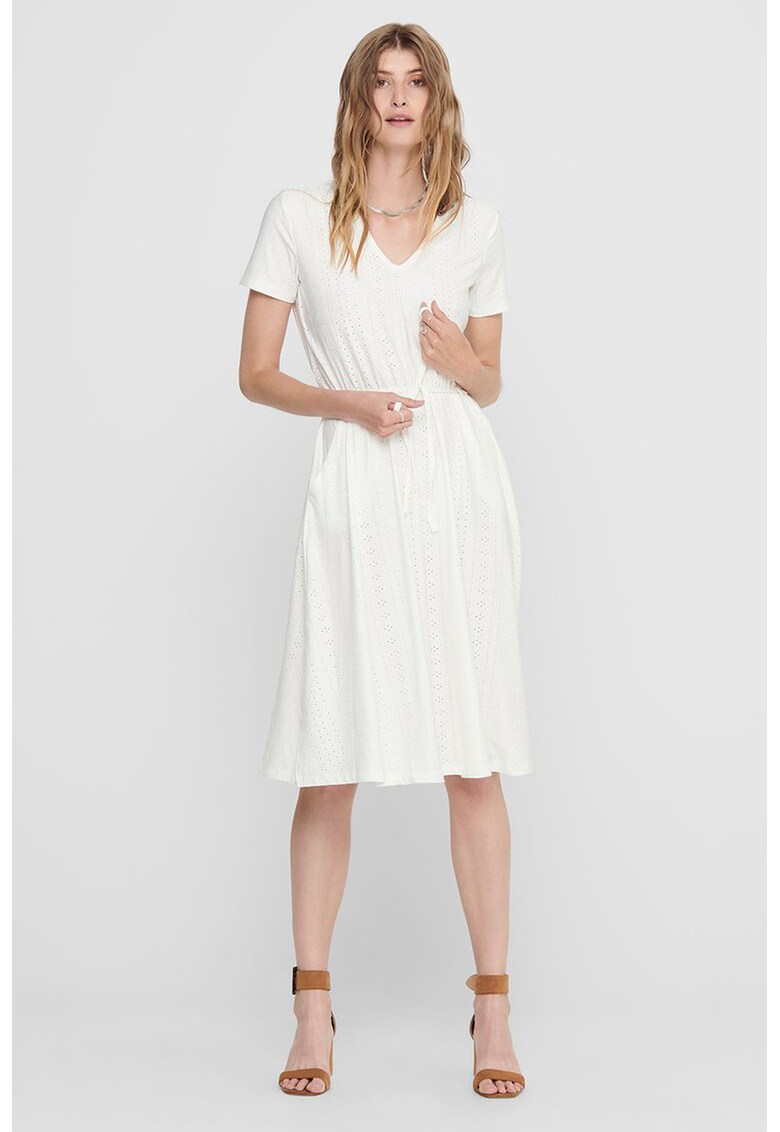 Rochie midi cu un cordon in talie