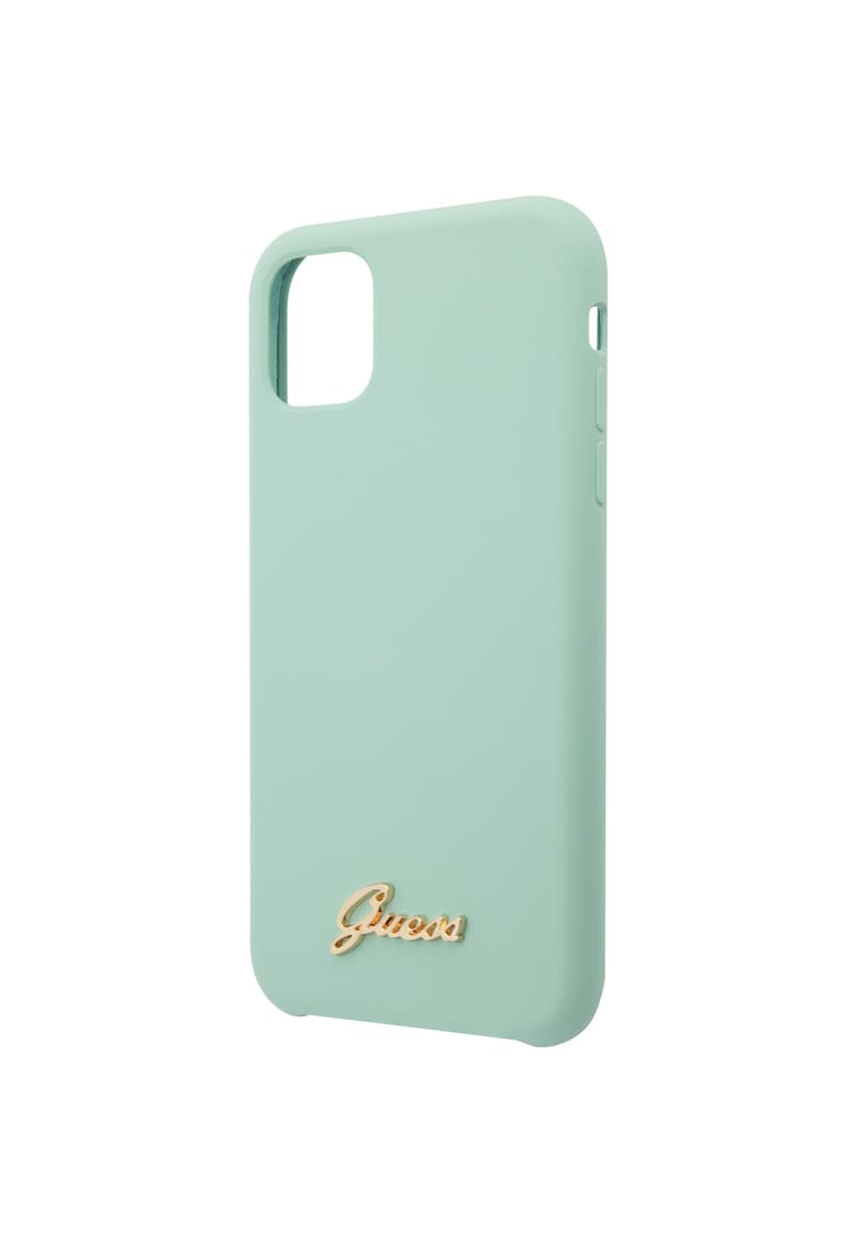 Husa de protectie Silicone Vintage Gold Logo GUHCN58LSLMGGR pentru iPhone 11 Pro - Green