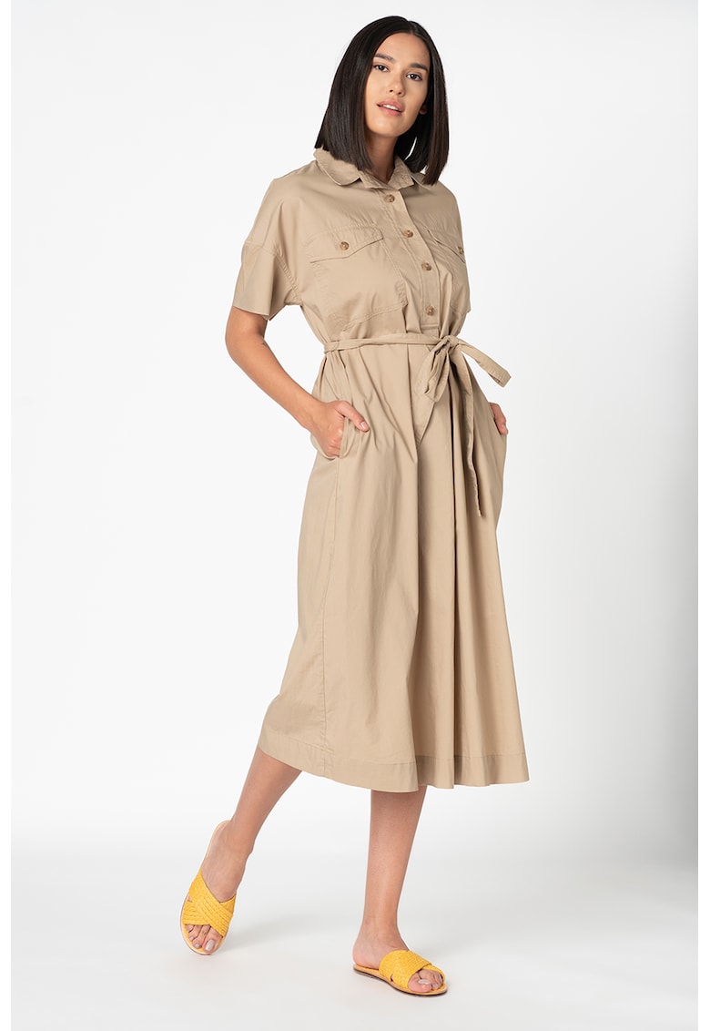 Rochie tip camasa cu cordon in talie