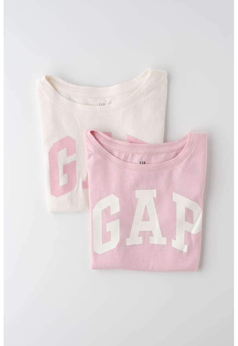 Set de tricouri din bumbac cu imprimeu logo – 2 piese GAP bumbac