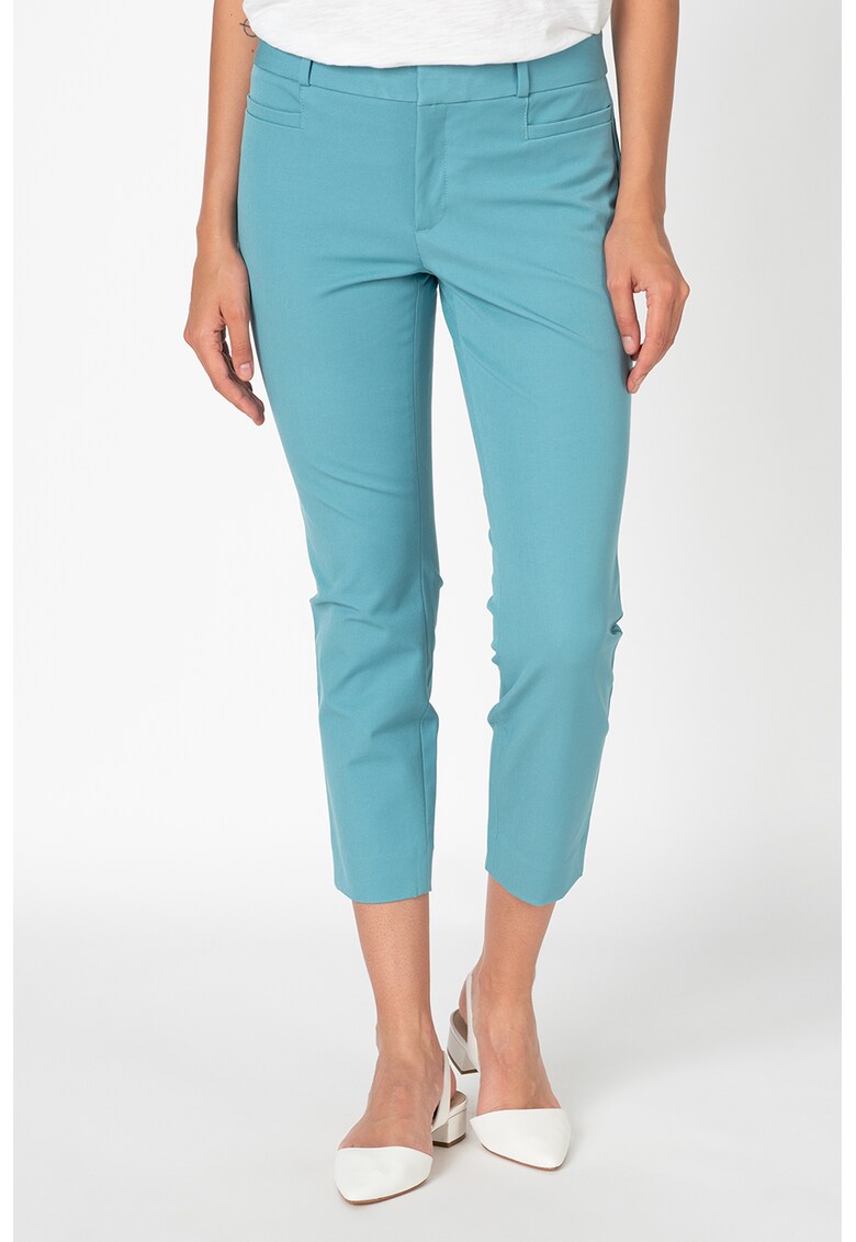 Pantaloni din amestec de bumbac cu talie medie