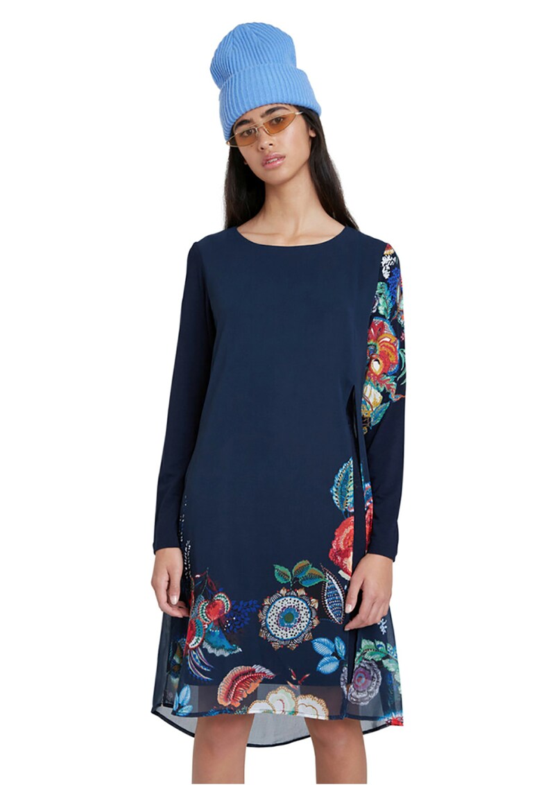 Rochie asimetrica cu maneci lungi
