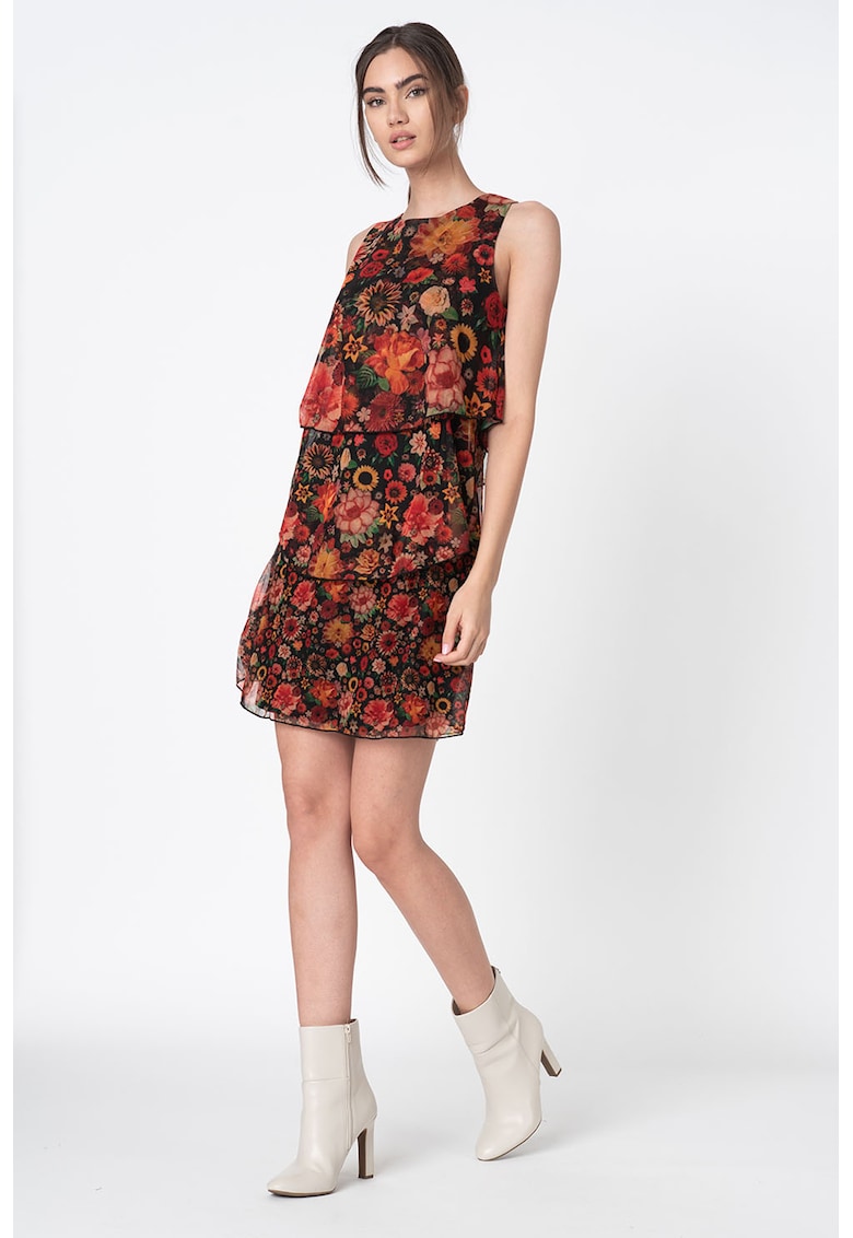 Rochie stratificata cu model floral
