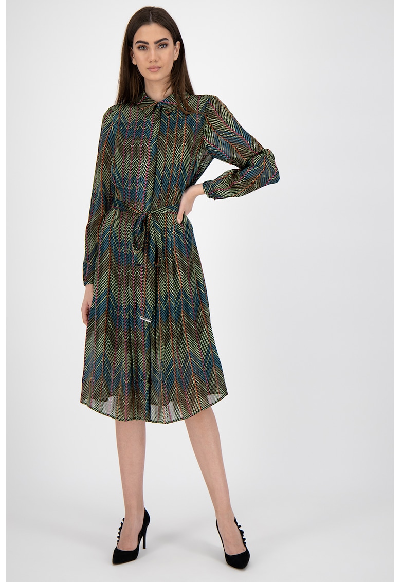 Rochie tip camasa cu model chevron Saphy