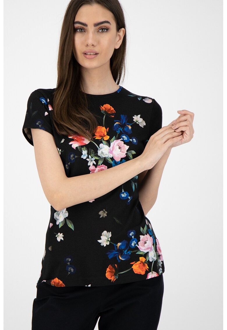 Tricou cambrat cu model floral Periie